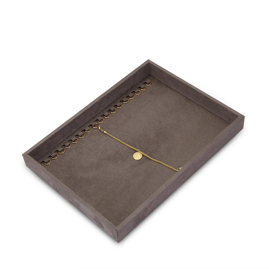 Bandeja Média Expositora para Pulseiras - 21,5x29,5x3,3 cm. Suede Marrom