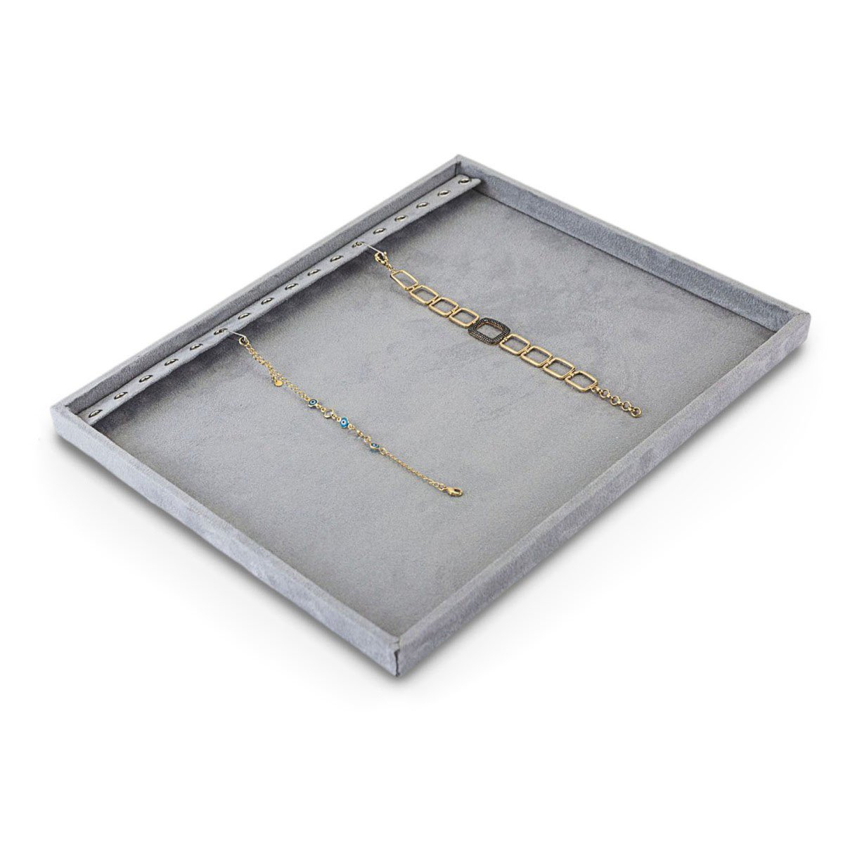 Bandeja Grande Expositora para Pulseiras - 29,5x36,5x2,3 cm. Suede Cinza