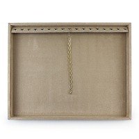 Bandeja Grande Expositora para Pulseiras - 29,5x36,5x2,3 cm. Suede Bege