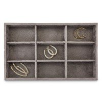 Bandeja Expositora para Joias - 18x28,5x3,3 cm. Suede Marrom