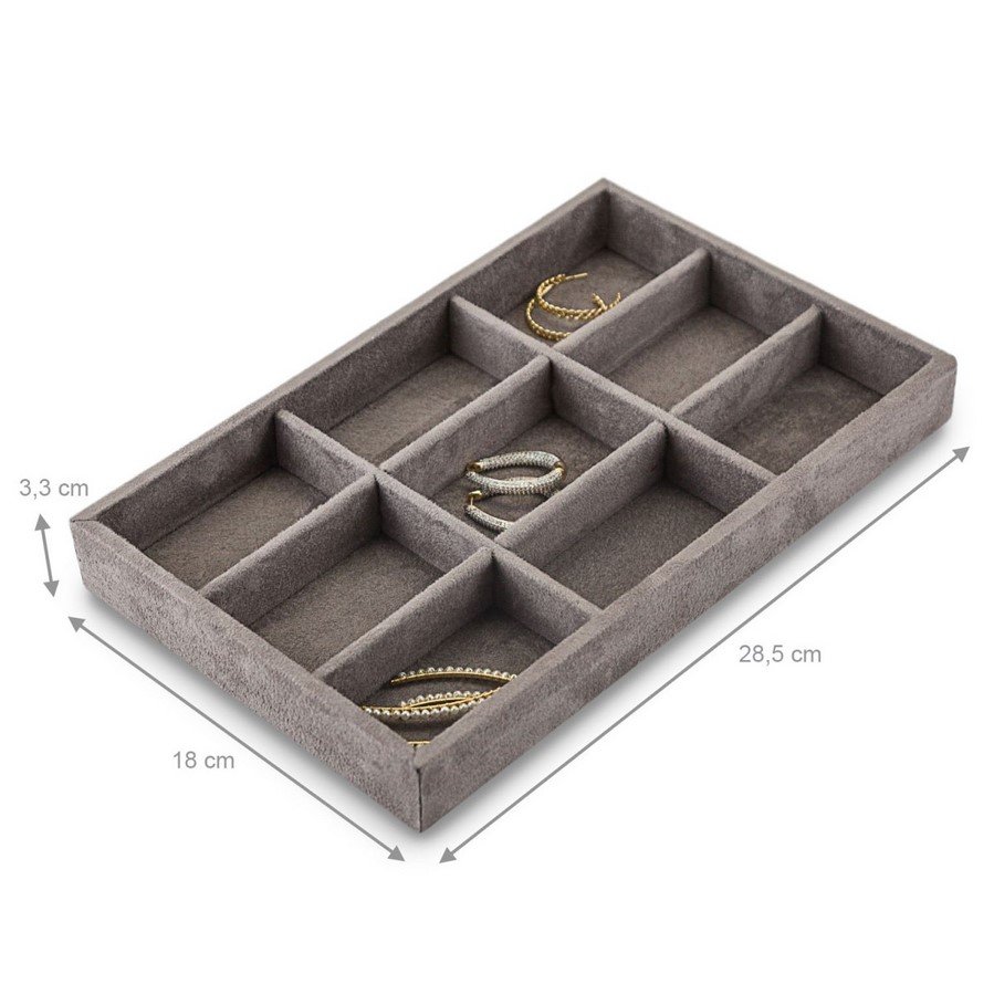 Bandeja Expositora para Joias - 18x28,5x3,3 cm. Suede Marrom