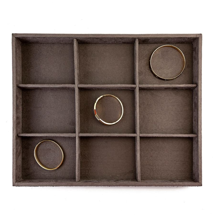 Bandeja Grande Expositora para Joias - 29,5x36,5x3,3 cm. Suede Marrom