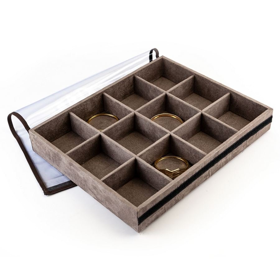 Bandeja Grande para Joias - 29,5x36,5x5 cm. Suede Marrom