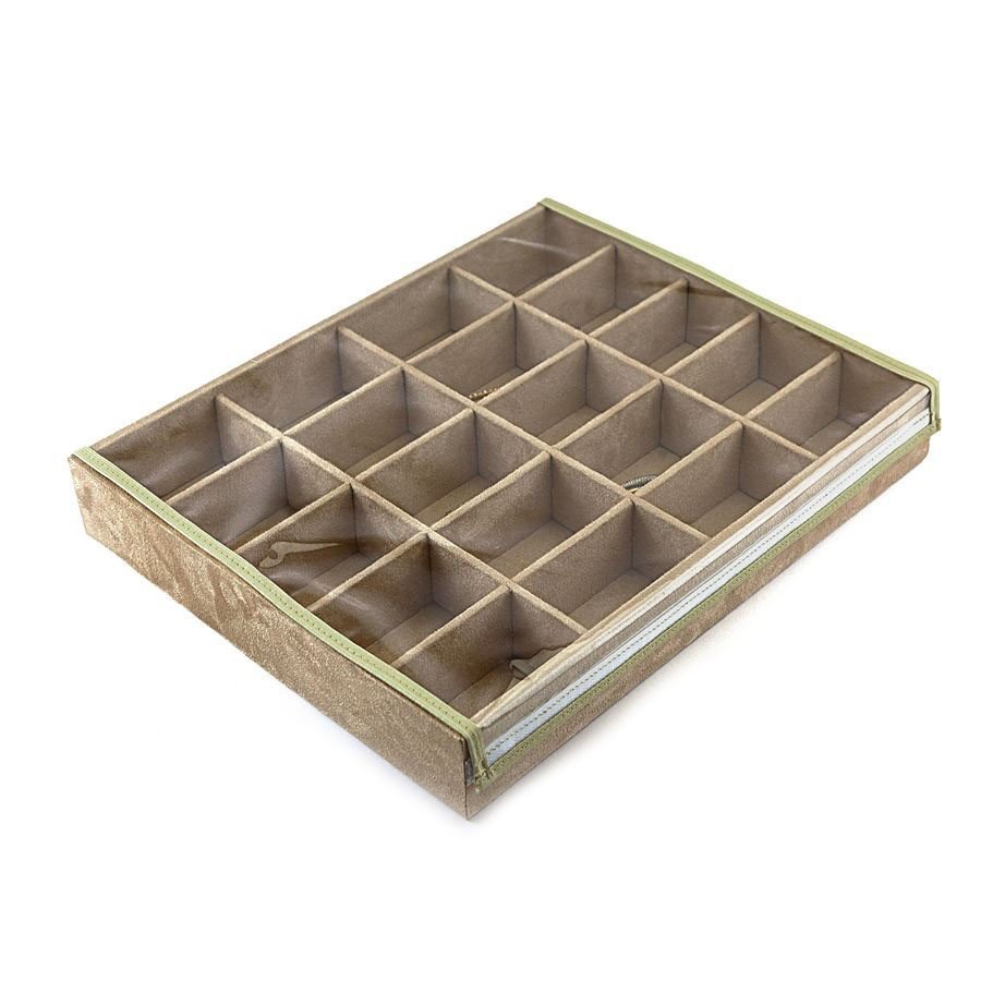Bandeja Grande Expositora para Joias - 29,5x36,5x5 cm. Suede Bege