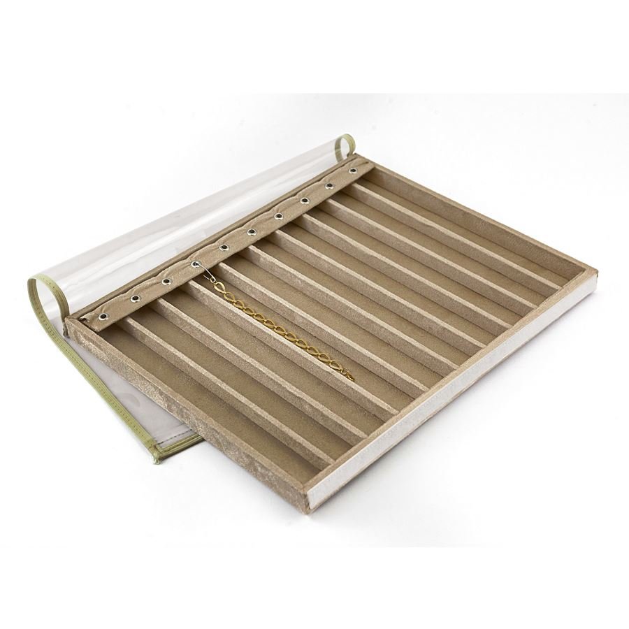 Bandeja Grande Expositora para Pulsieras - 29,5x36,5x2,3 cm. Suede Bege