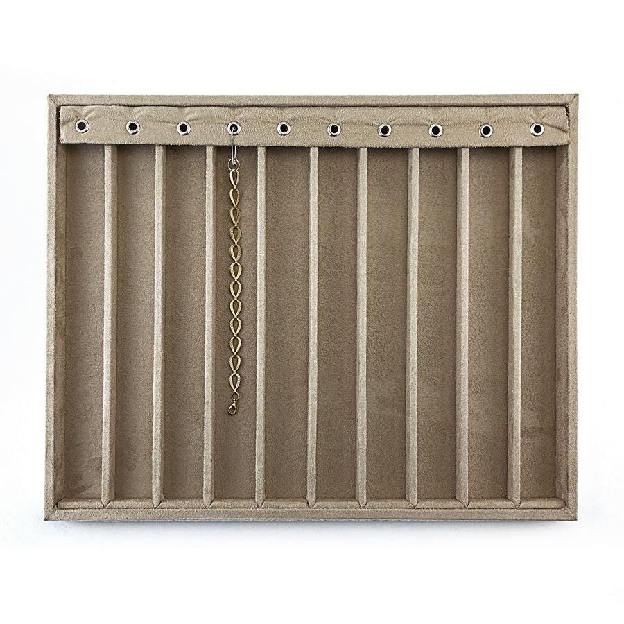 Bandeja Grande Expositora para Pulsieras - 29,5x36,5x2,3 cm. Suede Bege