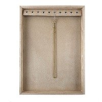 Bandeja Média Expositora para Correntes - 21,5x29,5x2,3 cm. Suede Bege