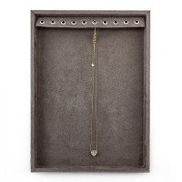 Bandeja Média Expositora para Correntes - 21,5x29,5x2,3 cm. Suede Marrom