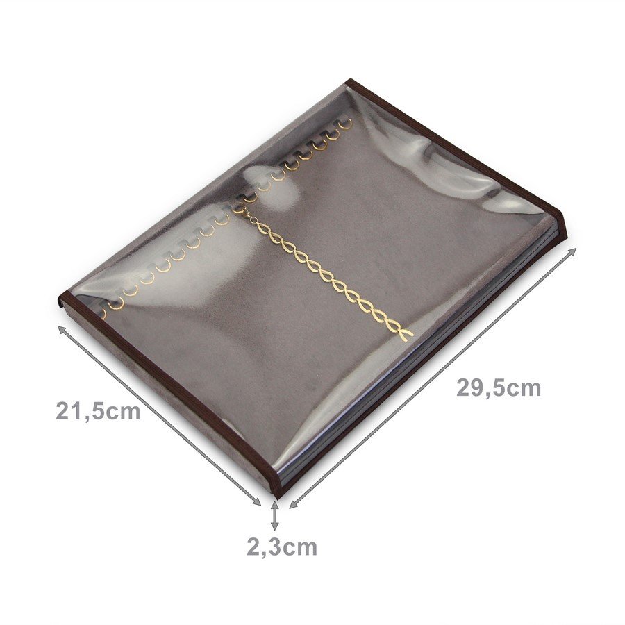 Bandeja Média Expositora para Pulseiras - 21,5x29,5x2,3 cm. Suede Marrom