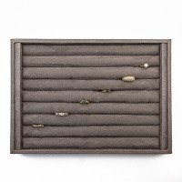 Bandeja Média Expositora para Anéis - 21,5x29,5x3,3 cm. Suede Marrom