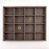 Bandeja Grande Expositora para Joias - 29,5x36,5x3,3 cm. Suede Marrom