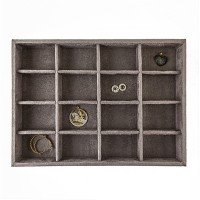 Bandeja Média Expositora para Joias - 21,5x29,5x3,3 cm. Suede Marrom