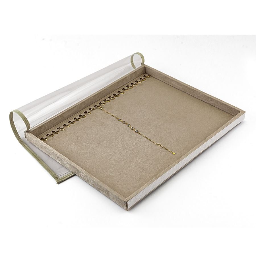 Bandeja Grande Expositora para Pulseiras - 29,5x36,x2,3 cm. Suede Bege