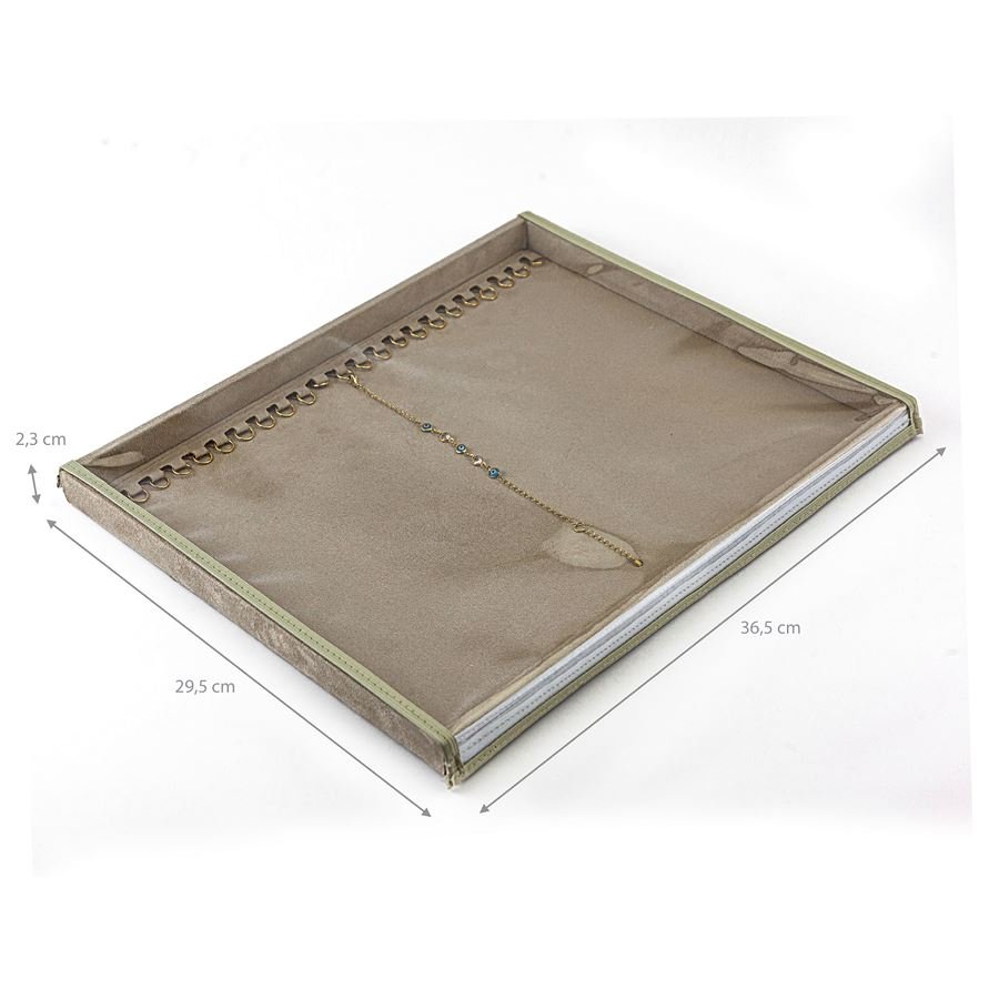 Bandeja Grande Expositora para Pulseiras - 29,5x36,x2,3 cm. Suede Bege