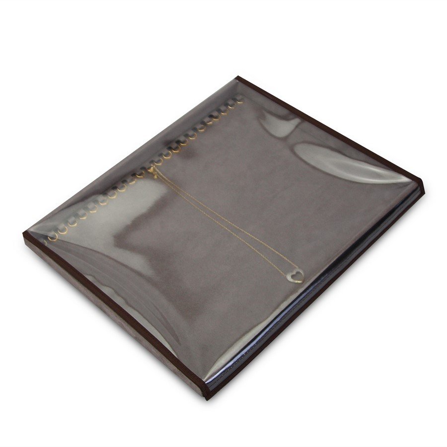 Bandeja Grande Expositora para Pulseiras - 29,5x36,x2,3 cm. Suede Marrom