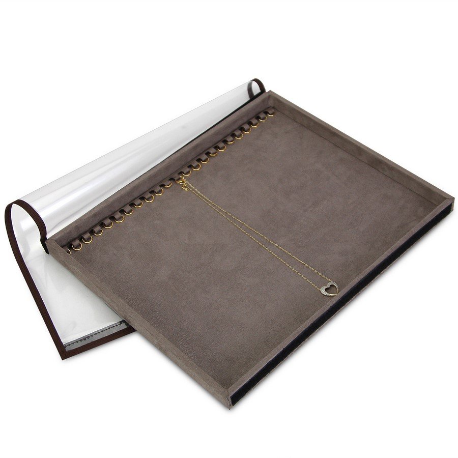 Bandeja Grande Expositora para Pulseiras - 29,5x36,x2,3 cm. Suede Marrom