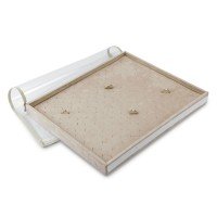 Bandeja Grande Expositora para Aneis - 29,5x36,5x3,3 cm. Suede Bege