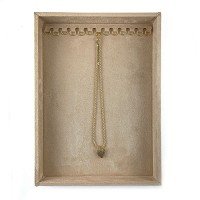 Bandeja Média Expositora para Correntes - 21,5x29,5x3,3 cm. Suede Bege