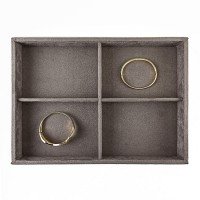 Bandeja Média Expositora para Joias - 21,5x29,5x3,3 cm. Suede Marrom