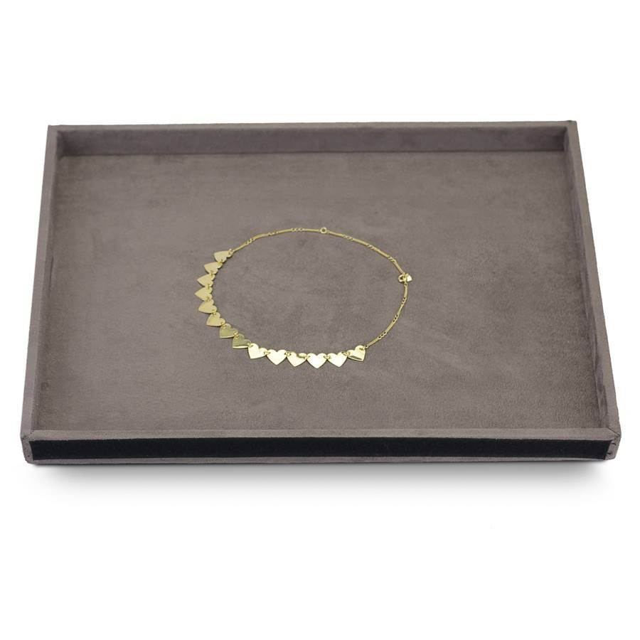 Bandeja Grande Expositora para Joias - 29,5x36,5x2,3 cm. Suede Marrom