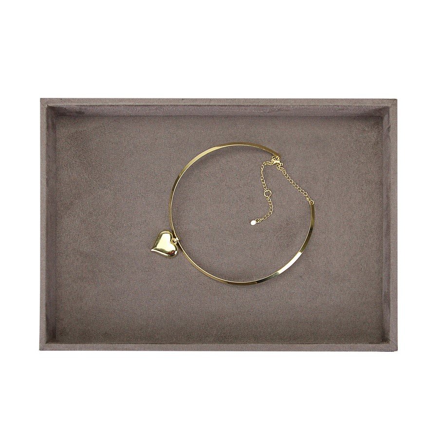 Bandeja Média Expositora para Joias - 21,5x29,5x3,3 cm. Suede Marrom