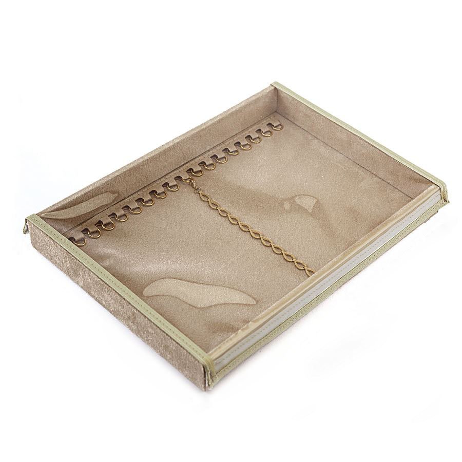 Bandeja Média Expositora para Pulseiras - 21,5x29,5x3,3 cm. Suede Bege