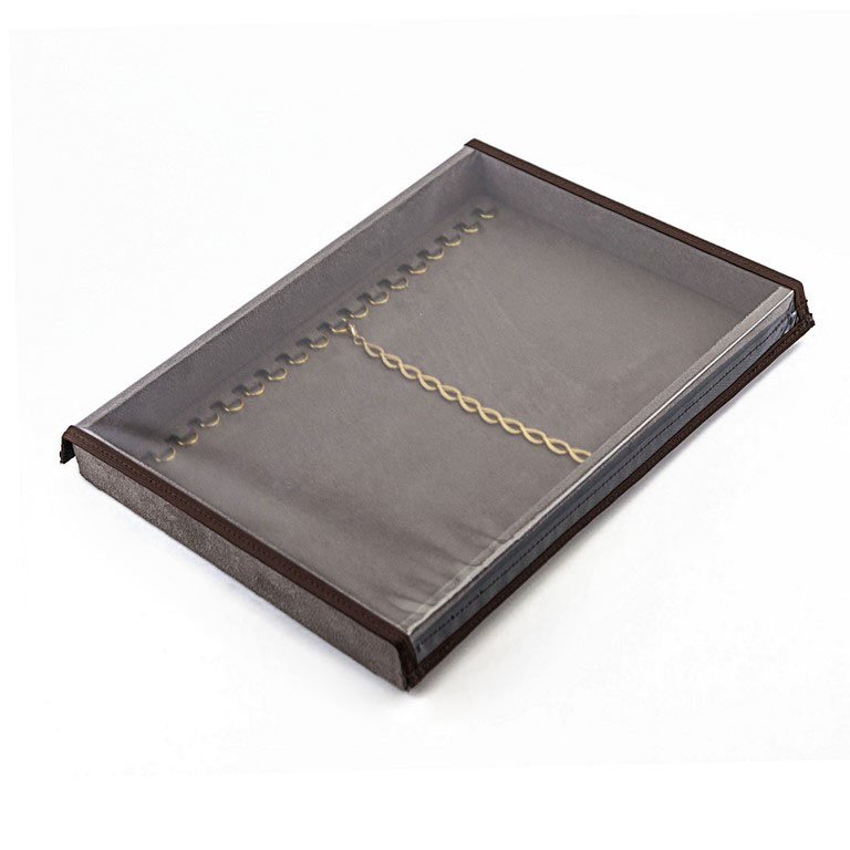 Bandeja Média Expositora para Pulseiras - 21,5x29,5x3,3 cm. Suede Marrom