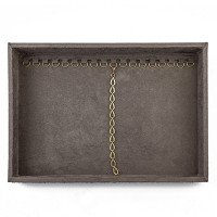 Bandeja Média Expositora para Pulseiras - 21,5x29,5x3,3 cm. Suede Marrom