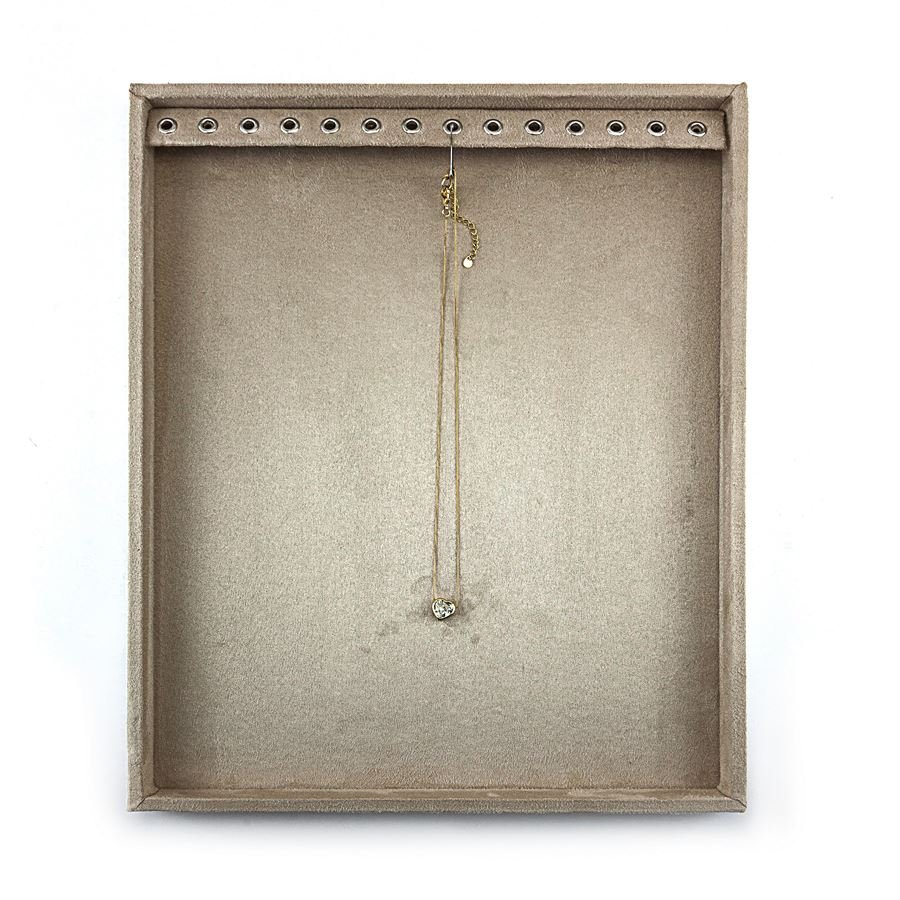 Bandeja Grande Expositora para Correntes - 29,5x36,5x2,3 cm. Suede Bege