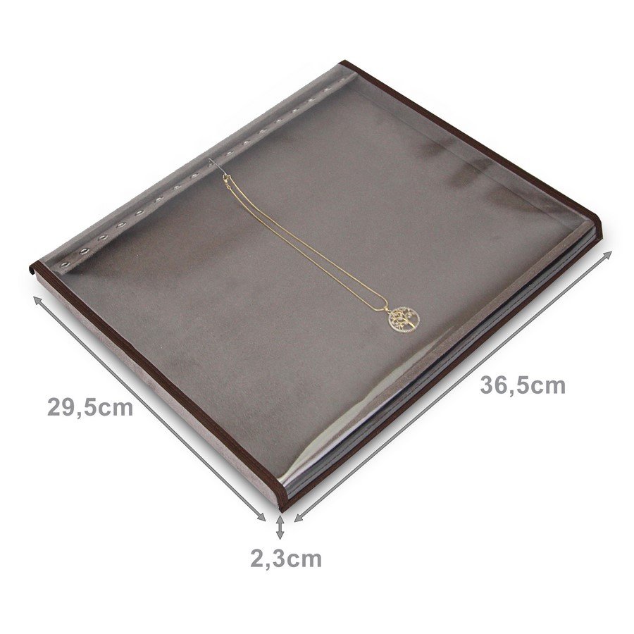 Bandeja Grande Expositora para Pulseiras - 29,5x36,5x2,3 cm. Suede Marrom