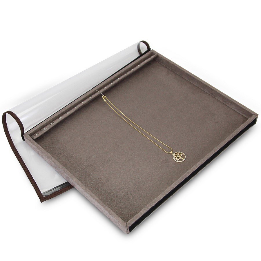 Bandeja Grande Expositora para Pulseiras - 29,5x36,5x2,3 cm. Suede Marrom
