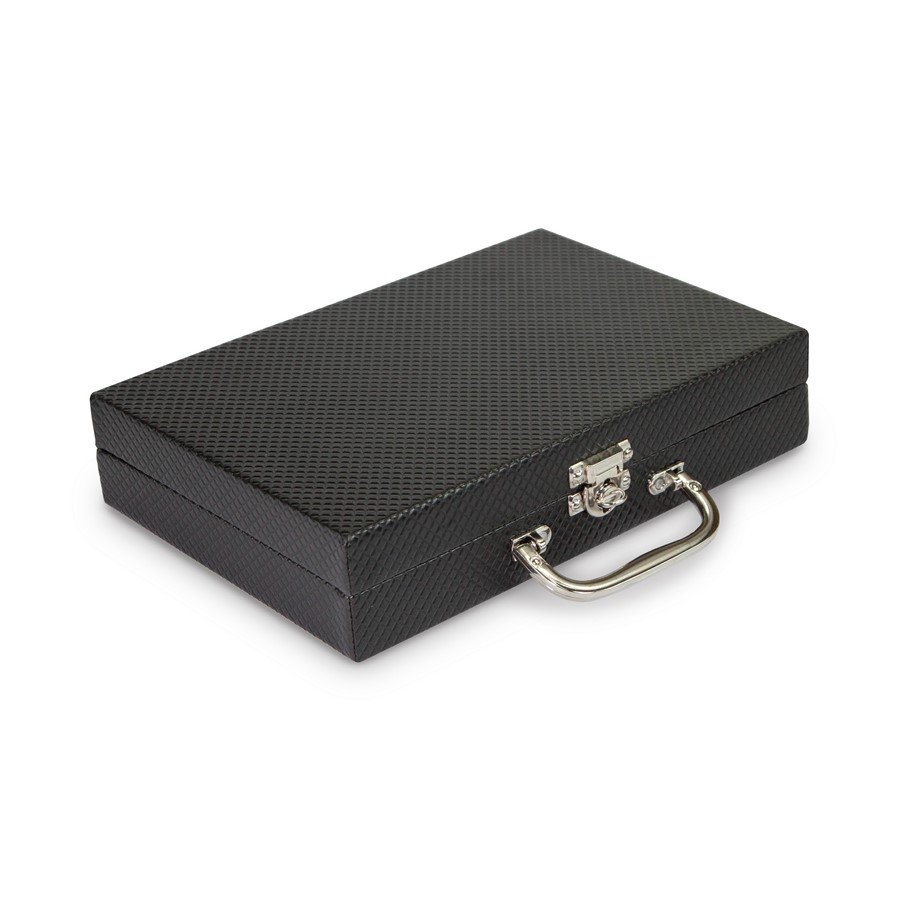 Maleta Média Simples Mista com Placa 20x29x6,5 cm Rodes Preto - Suede Bege