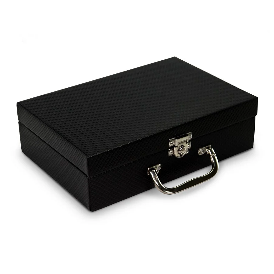 Maleta Expositora com Placa para Joias - 20x29x8,5 cm. Rodes Preto - Dunny Champagne