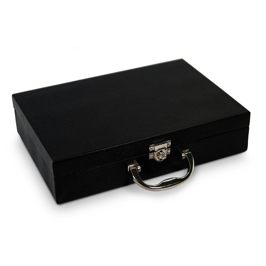 Estojo Expositor Duplo com Placa para Joias-24,5x35,5x8,5cm Reptil Preto - Dunny Rosa Cha