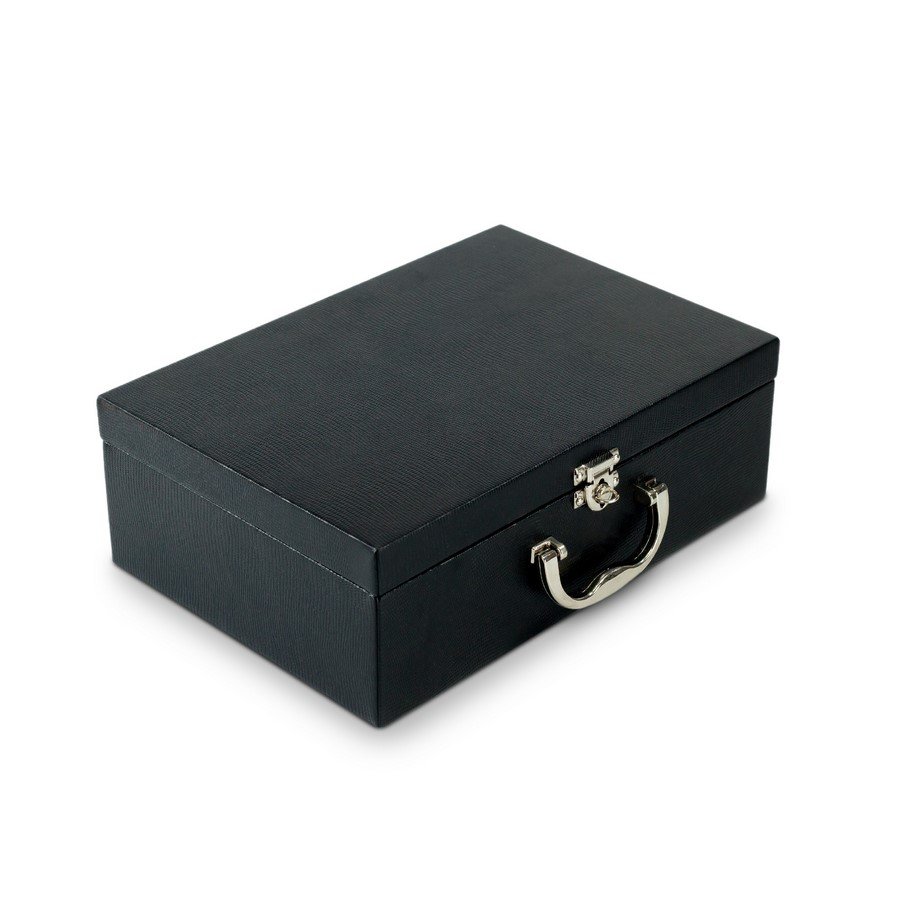 Maleta Expositora para Revenda de Joias - 24,5x35,5x11 cm Reptil Preto - Dunny Preto