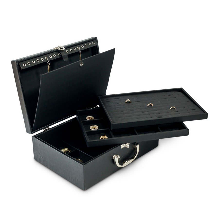 Maleta Expositora para Revenda de Joias - 24,5x35,5x11 cm Reptil Preto - Dunny Preto