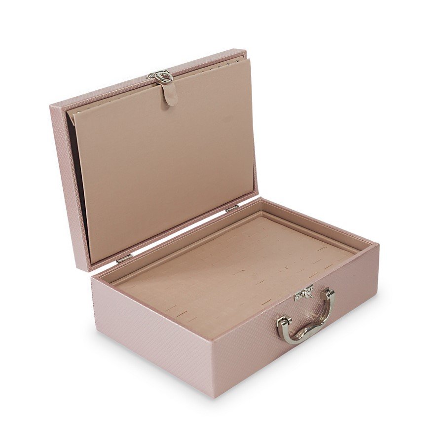 Maleta Expositora para Revenda de Joias - 24,5x35,5x11 cm Rodes Rosê Metalizado - Dunny Rosa Cha