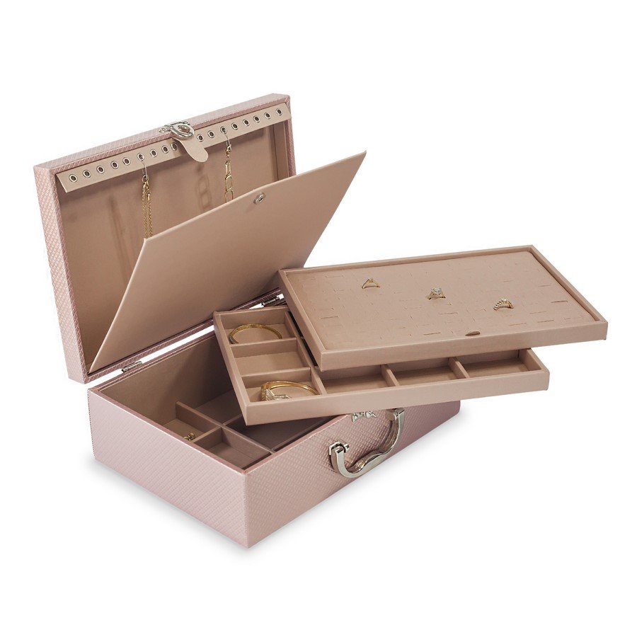 Maleta Expositora para Revenda de Joias - 24,5x35,5x11 cm Rodes Rosê Metalizado - Dunny Rosa Cha