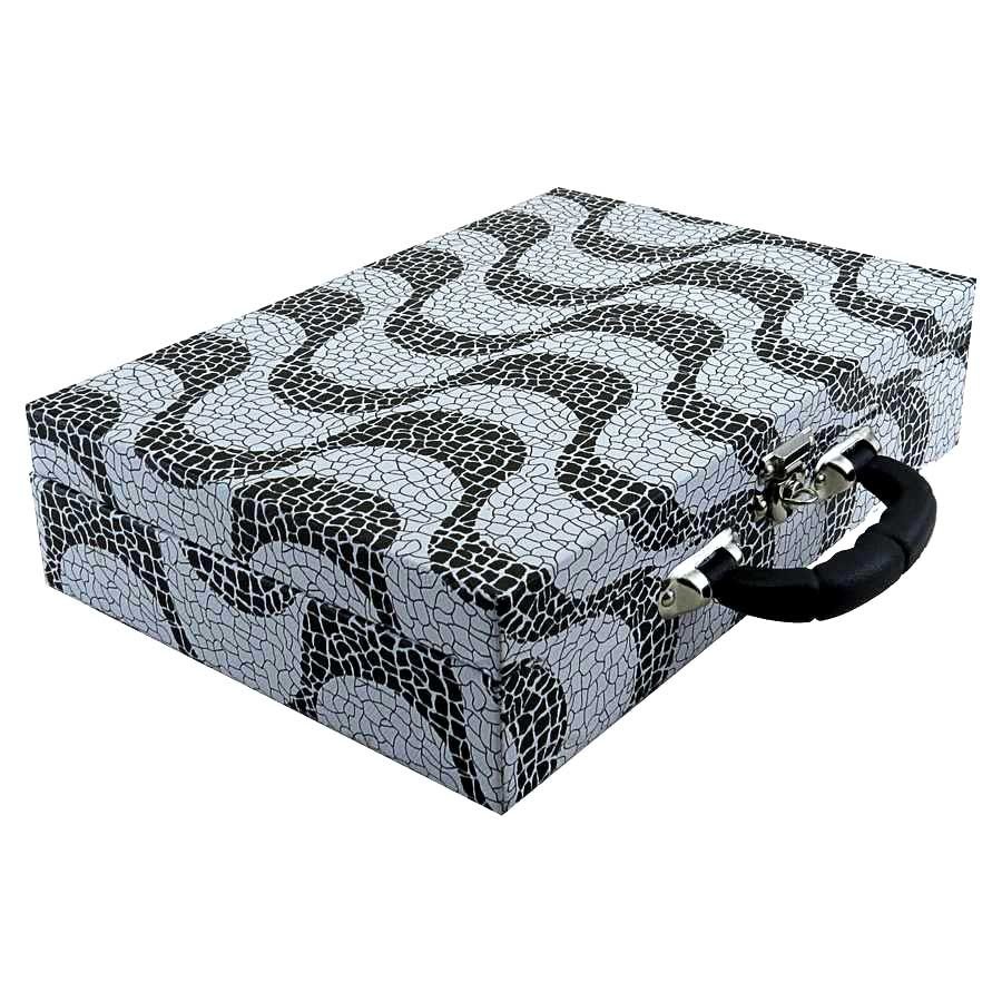 Maleta Média com Placa para Joias - 20x29x8,5 cm. Ipanema - Veludo Preto