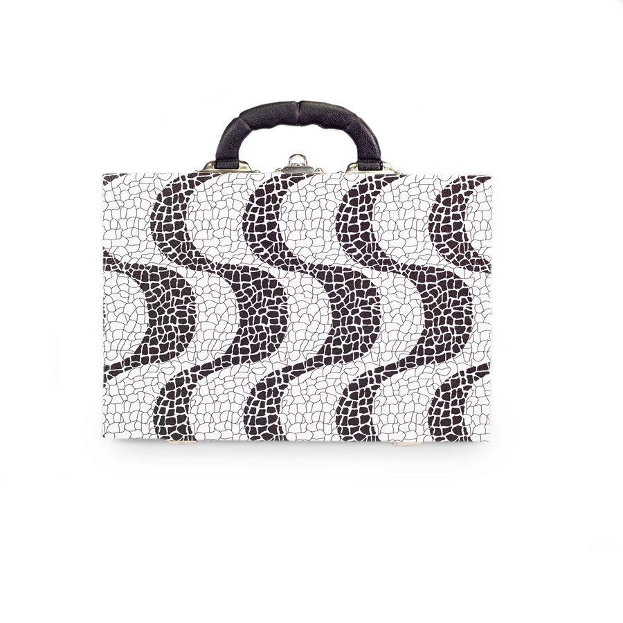 Maleta Média com Placa para Joias - 20x29x8,5 cm. Ipanema - Veludo Preto