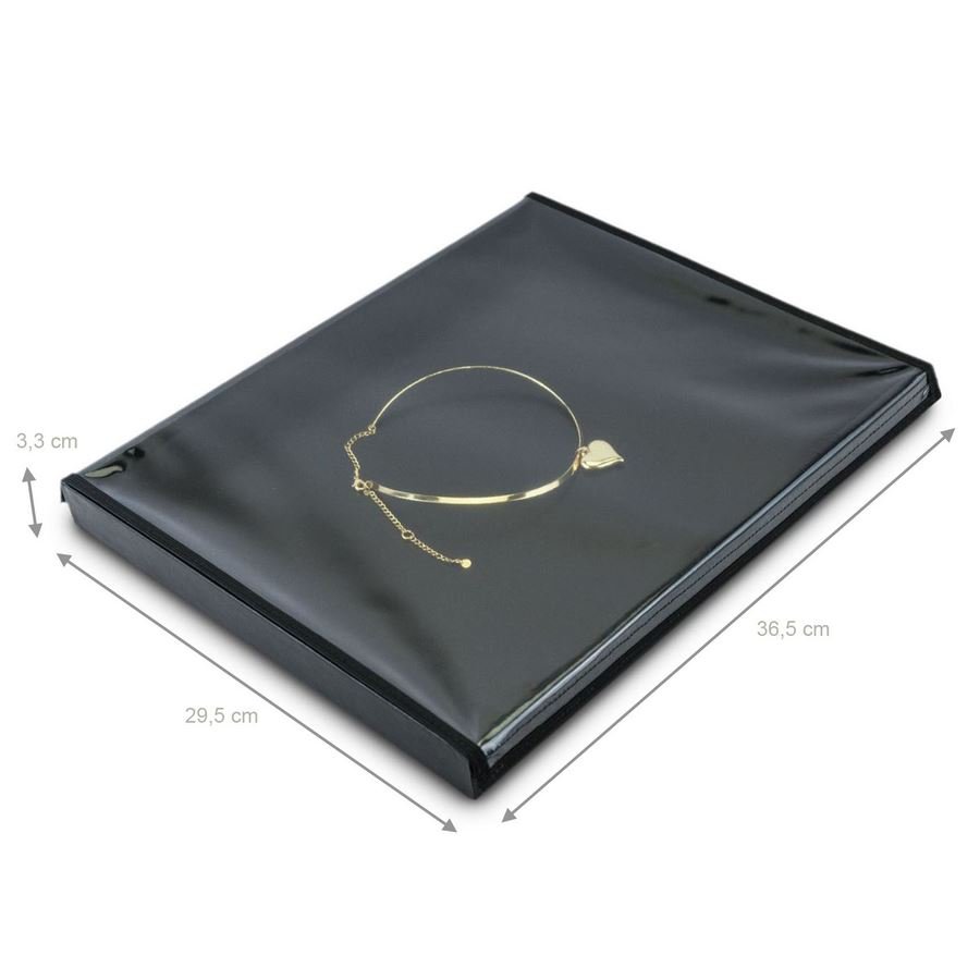 Bandeja Expositora Para Joias Lisa-29,5x36,5x3,3 cm Vinil Vinil Helene Preto