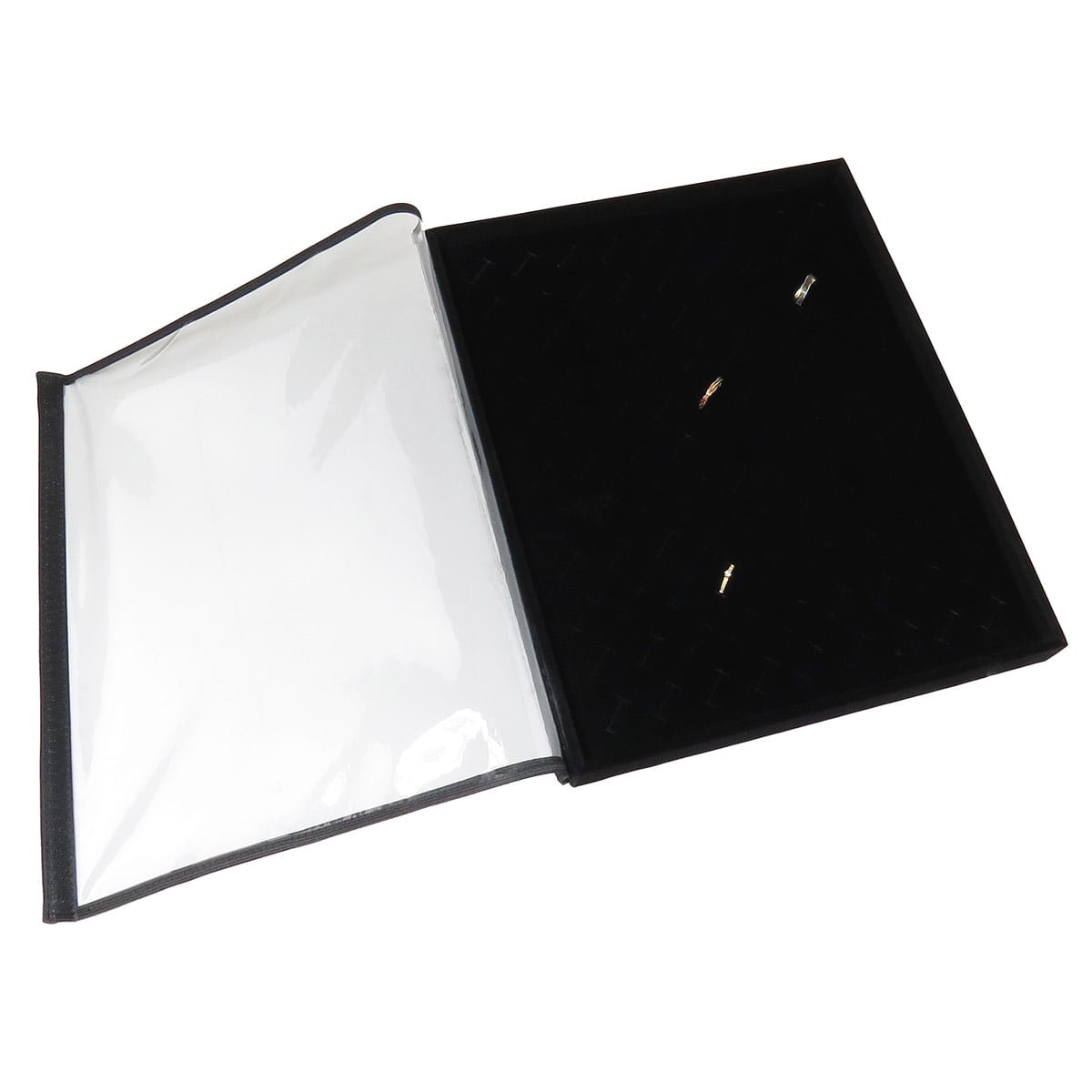 Bandeja Expositora Para Anéis-29,5x36,5x3,3 cm Veludo Preto