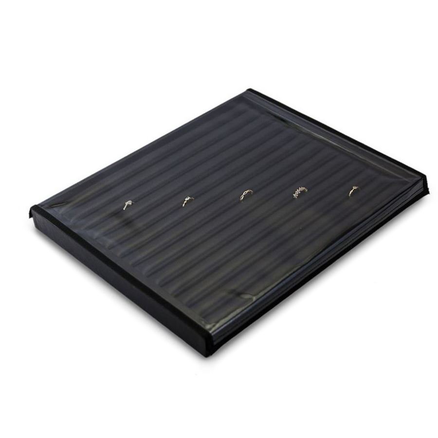 Bandeja Expositora Para Anéis-13 Roletes- 29,5x36,5x3,3 cm Vinil Vinil Helene Preto