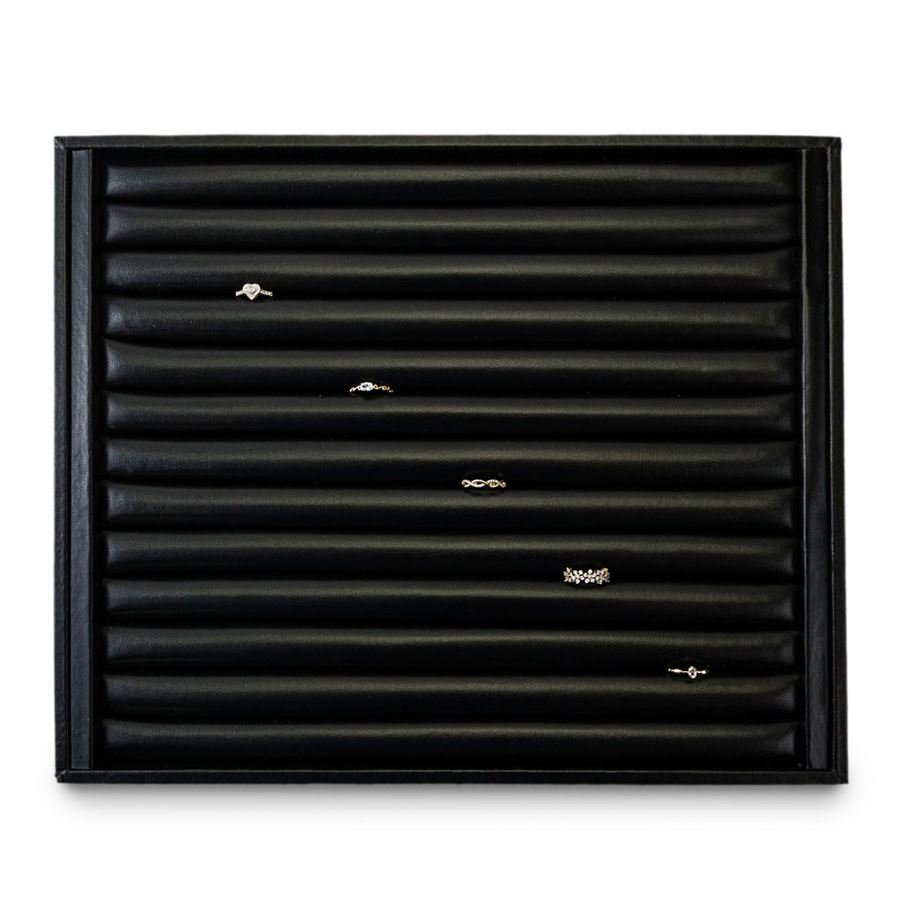 Bandeja Expositora Para Anéis-13 Roletes- 29,5x36,5x3,3 cm Vinil Vinil Helene Preto