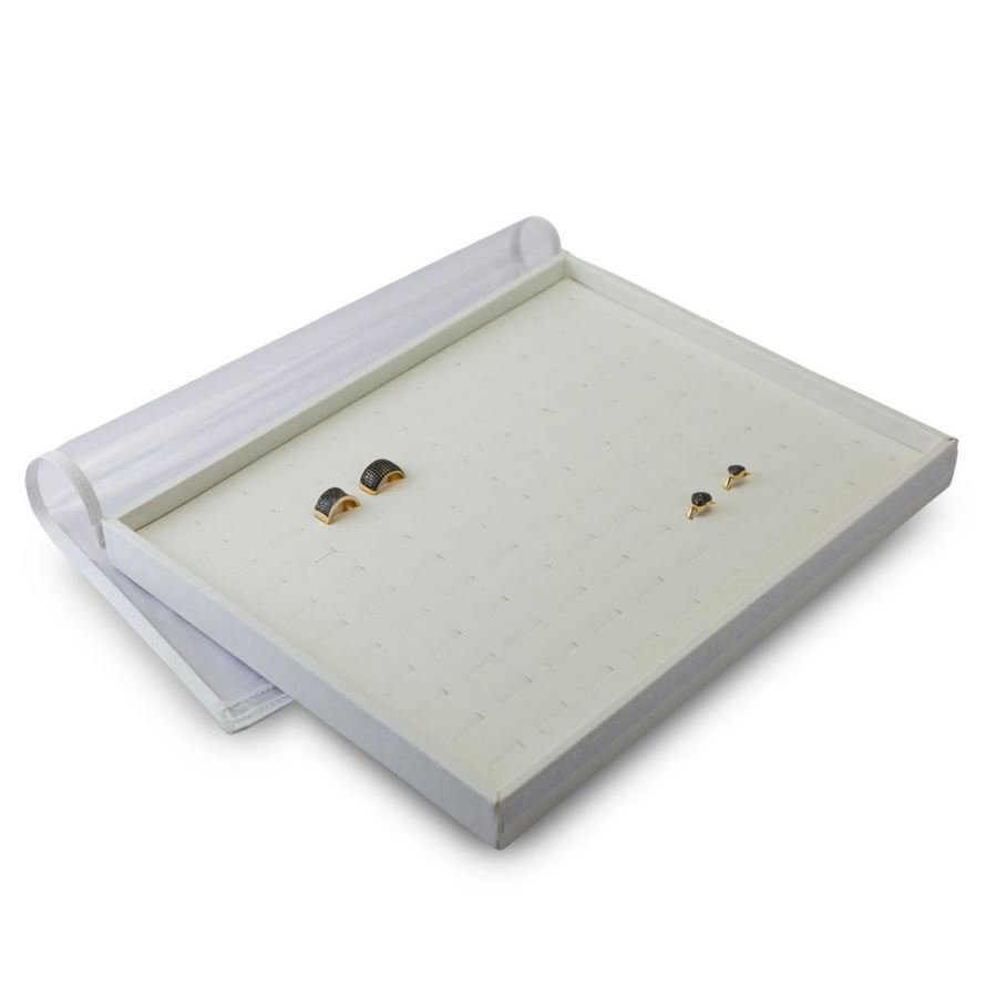 Bandeja Mostruário Para Anéis - 29,5x36,5x3,3 cm Vinil Vinil Branco