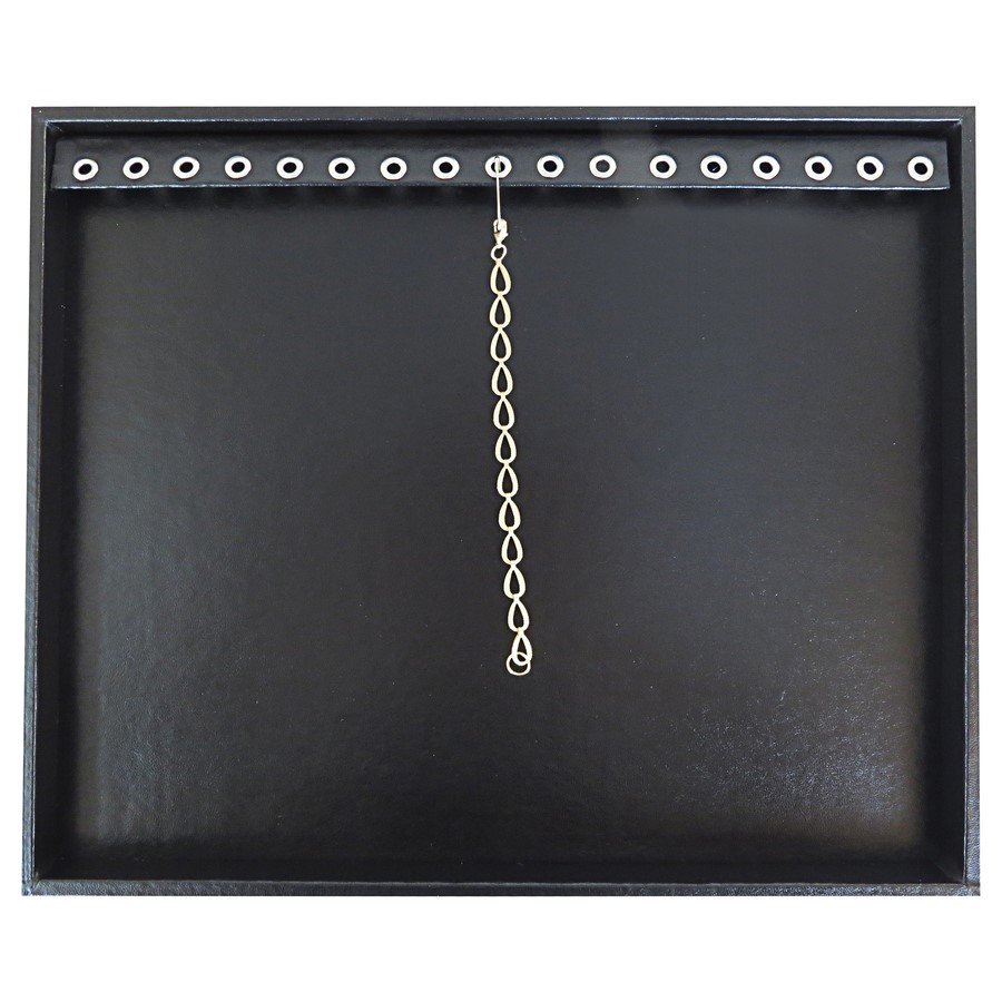 Bandeja Expositora Para Pulseiras Com Ilhós-29,5x36,5x2,3 cm Vinil Vinil Helene Preto