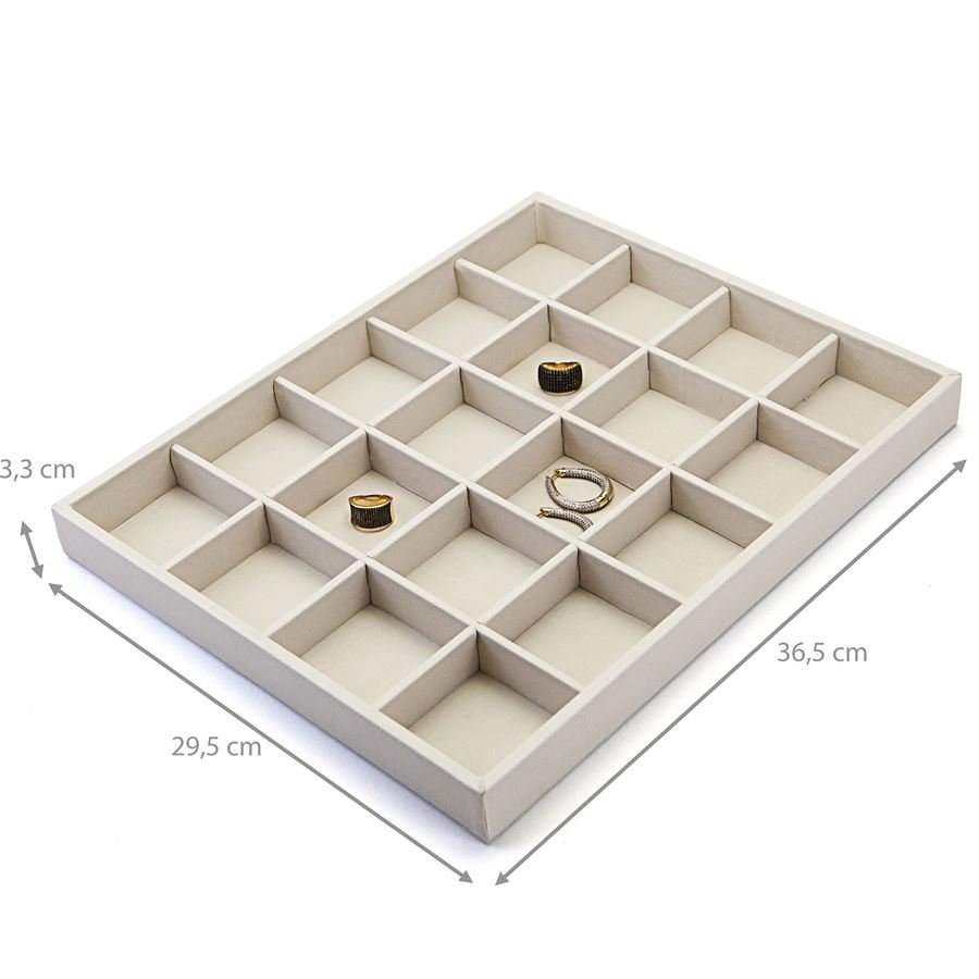 Bandeja Grande Expositora para Joias - 29,5x36,5x3,3 cm. Dunny Off White