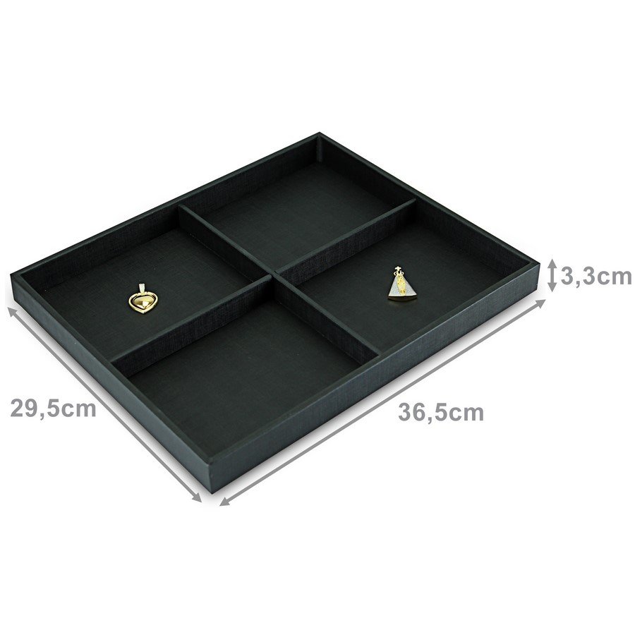 Bandeja Grande Expositora para Joias - 29,5x36,5x3,3 cm. Dunny Preto