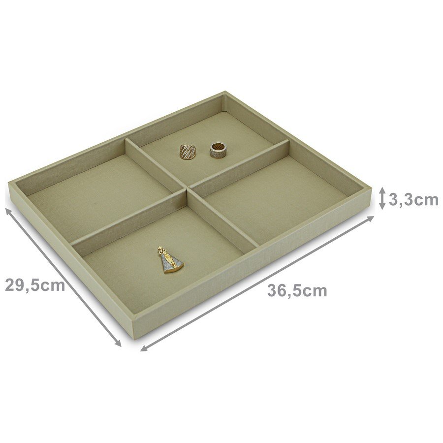 Bandeja Grande Expositora para Joias - 29,5x36,5x3,3 cm. Dunny Champagne