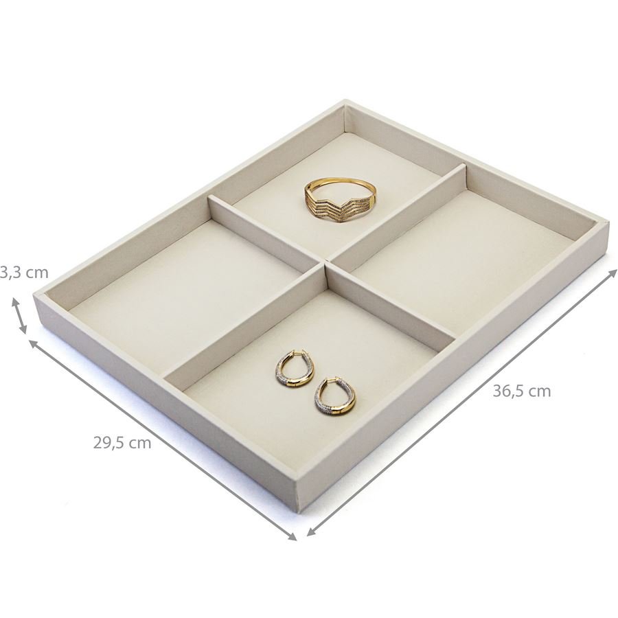Bandeja Grande Expositora para Joias - 29,5x36,5x3,3 cm. Dunny Off White